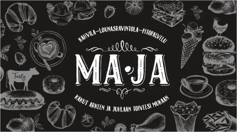 Kahvila Majan käyntikortti